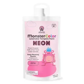 5oz-neon Abroli 721172595056 6 Pack - Monster Color Washable Tempera Paint Pouch Pink 5a003