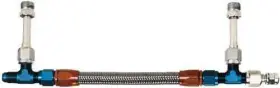 Aeroquip By Eaton Fcp0101 Carburetor Fuel Line 6an Male In 9/16-24 Inch Duo Out Braid Ss Hose