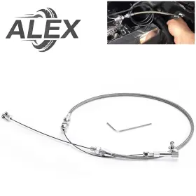 Al-tcb03 Alex Universal 24 Inch Stainless Steel Throttle Cable Silver Housing Chevy Ford Street Rod
