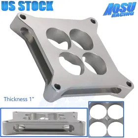 Tbp026-sl Aosuracing Aluminum 4150 Cnc Machined Square Bore 4 Port Carburetor Spacer 1 Inch Thickness New