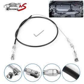 Aoxoms 260320-1 Universal 24 Inch Stainless Steel Throttle Cable Braided Fits For Ford Mustang Gm