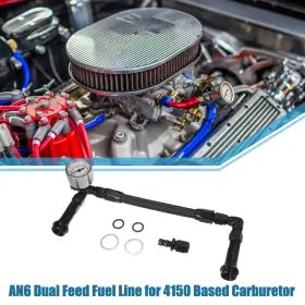 Automall Tech 767153526923 1 Set Car 4150 An6 Dual Feed Fuel Line With Gauge For Based Carburetor