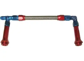 Big End Performance 12117 6 Holley 4150 Series Blue/red Finish Dual Inlet Carb Line