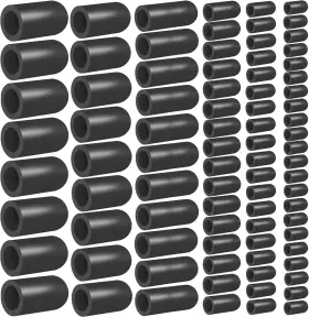 Branded Qw12 80pcs Vacuum Hose Caps Connector Assortment 6 Sizes Black Rubber 80