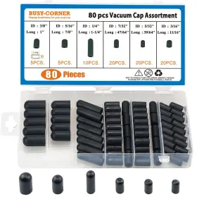 Busy-corner 791715983251 80 Pieces Vacuum Cap Assortment Rubber Dropper Id From 5/32 Inch To 3/8 Sizes Ho