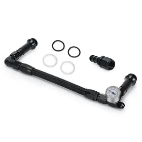 Carlor Qt44bk-tag16 For 4150 Holley Carburetor An6 Braided Dual Feed Carb Fuel Line Pressure Gauge