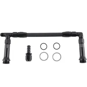 Carnow-auto-parts Fuh018-6an-bk An6 Braided Dual Feed Carb Fuel Line 6an Double Pump For 4150 Holley Carburetor