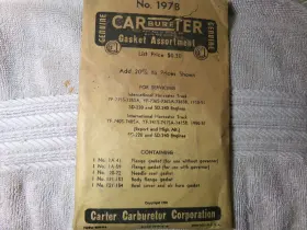 Carter 197b Nors Gasket Assortment Fits 1950 1951 International Trucks