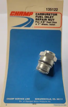 Champ Service Line 135122 1 Inch X 3/8 Carburetor Fuel Inlet Repair Nut For Stripped Gas Threads