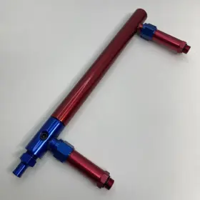 Deepmotor Dm-1104-red 9/16-24 Aluminum Fuel Inlet Log For Barry Grant Bg / Demon/ Carburetor