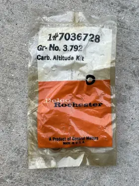 Delco Rochester 17036728 Vinatge High Altitude Carburetor Carb Kit Gr No 3.792 Gm