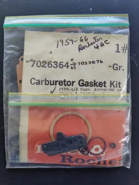 Delco Rochester 7033076 Nos Oem 1959-66 Chevy V8 4bbl Carburetor Gasket Kit 7026364