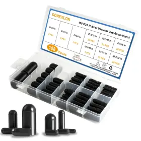 Dorexlon 658370834390 108pcs Vacuum Caps Assortment Plugs Hose End Cap Rubber Ki