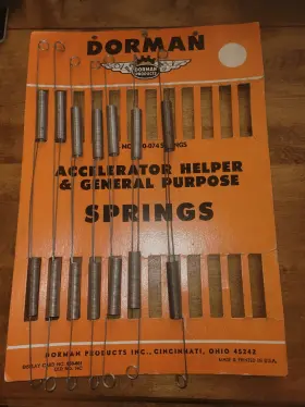 Dorman Products 050-001 Vintage Accelerator Helper Springs On Advertising Display Card