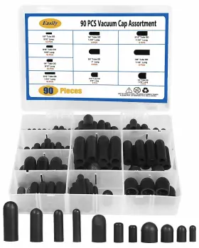 Easily 791715984517 Rubber Vacuum Caps Plug Kit 90 Pcs 10 Sizes Assorted Plugs Hose End Ca