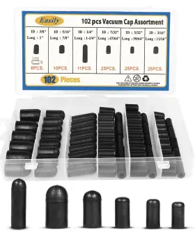 Easily 791715984524 Rubber Vacuum Caps Plug Kit 102 Pcs Assorted Plugs Hose End Assortm