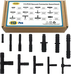 Easily 791715984845 Vacuum Connector Assortment 113 Pcs Heat Resistance Black