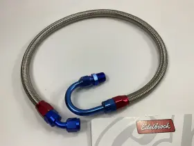 06an Edelbrock 8125 Sbf Ford Fuel Pump To Filter Braided Flex Line 21.5 Inch -06an