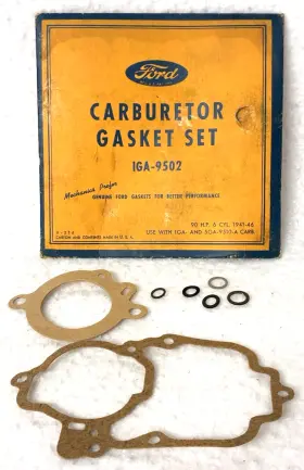 1ga-9502 Ford Nos Mercury Carburetor Gasket Set 41-46 Flathead 6 Cyl Engine Oring 1 Brl