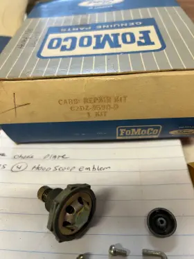 Ford C2dz9590d 1 Barrel Carburetor Rebuild Kit Made In Usa C2dz-9590-d Holley 6 Cyl 170