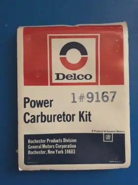 Genuine Delco 9167 Carb Repair Kit 1970 Chevy 8 Cyl 307 Inch 2bbl Rochester 2gv