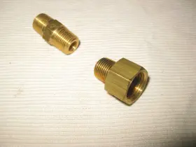 Gm 443976 Nos Chevy 1955 - 1966 Glass Bowl Fuel Filter Inlet Outlet Brass Fitting Set