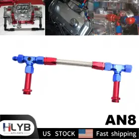 Hlyb-auto-parts Fuh018-8an-br New For 4150 Holley Carburetor An8 Braided Dual Feed Carb Fuel Line Double Pump