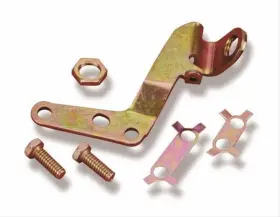 Ho20-72 Holley Throttle Bracket Dashpot Solenoid Steel Gold Iridited Ho20-72 Holley Throttle Bracket Dashpot Solenoid Steel Gold Iridited
