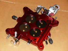 Holley L12r56 Genuine Red Billet Base Plate 650 750 800 Double Pumper 4-corner Idle