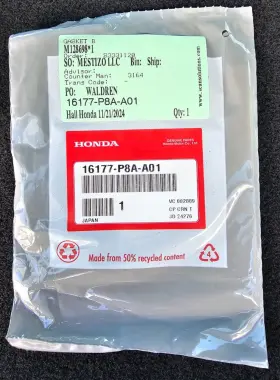 Honda 16177-p8a-a01 Oem Throttle Body Gasket To Spacer 3.0l V6 Accord Cl