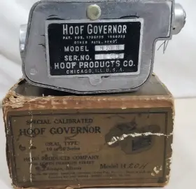 Hoof Products Co Usa H20h Vintage Auto Governor High Speed Motor Model H Box Instructions Nos