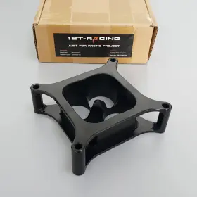 Jdmpartshop Al-1030-2bkus Black 2 Inch Aluminum 4150 Cnc Machined Carburetor Spacer Square Bore 4 Port
