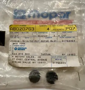 Jeep J8133831 Nos Grand Wagoneer Jtruck Fuel Mixture Screw Cap Pair For 2150 Carburetor