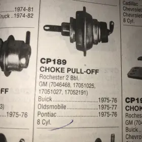Kemparts Cp189 Carb Choke Pull Off Fits Gm 1975-77 8 Cyl Standard Cpa168