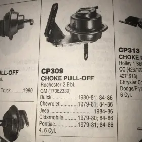 Kemparts Cp309 Carburetor Choke Pull-off Fits 1979-86 Gm 4 6 Cyl 2 Bbl