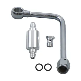 Labwork Bck44649k 8131 Single Feed Fuel Line Kit 6an Inlet 5/8-20in Female Swivel Chrome