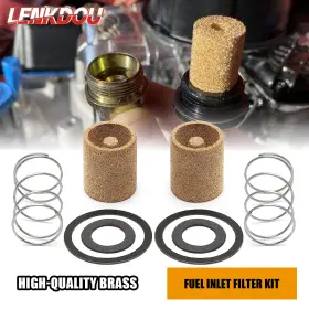Lenkdou 10008-0002bz-fm 2x Fuel Inlet Brass Bronze Filter Springs And Seals For Holley Carburetor #162-500