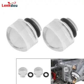 Lenkdou 12002-0023t-fma Clear Fuel Level Sight Bowl Plug For Holley 4150 4160 4500 Carburetor - Set Of 2