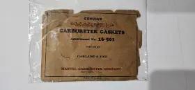 Marvel 16-501 Nos Genuine Carburetor Gasket Set 1931 Oakland 8