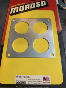 65080 Moroso Carburetor Safety Base Plate Holley 4500 Dominator Steel Zinc New