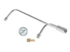 Ct-1558c Motorcraft Mr. Gasket 1558 Fuel Line Kit With Gauge And Fittings - Chrome