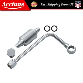 Munirater Afu32472f 8131 Single Feed Fuel Line Kit 6an Inlet 5/8-20in Outlet Stainless Steel Chrome