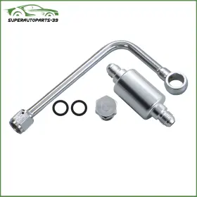 Munirater Sap158301p Inlet 5/8-20in Outlet Stainless Steel Chrome 8131 Single Feed Fuel Line Kit 6an