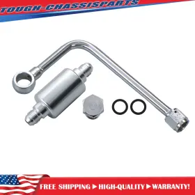 Munirater Tsp121770s For 8131 Feed Fuel Line Kit 6an Inlet 5/8-20in Outlet Stainless Steel Chrome