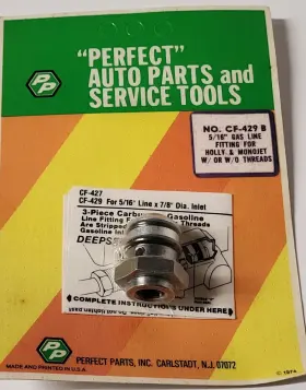 Perfect Parts Cf-429b Inch X Holly And Monojet Fuel Inlet Thread Bypass Fitting Usa