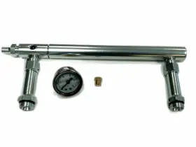 Hr0467 Pirate Mfg Aluminum Holley 4150 Double Pumper Fuel Line Log Clear Anodized And White Oil Gaug Hr0467 Pirate Mfg Aluminum Holley 4150 Double Pumper Fuel Line Log Clear Anodized And White Oil Gaug