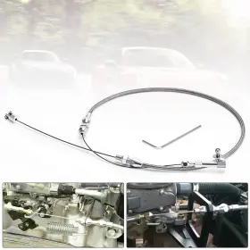 Pqy Wx-tcb03 Universal 24 Inch Stainless Steel Throttle Cable Braided Fits For Ford Mustang Gm