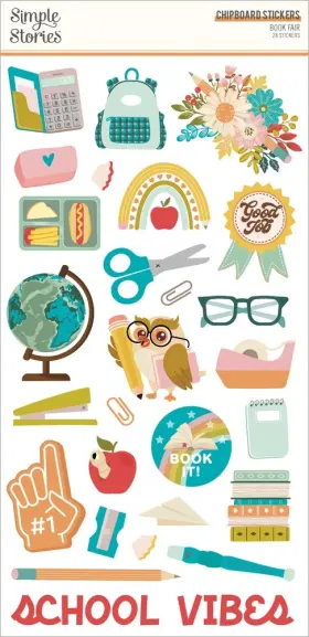 5a002wzx-1gxs0 Simple Stories 810150778069 Book Fair Chipboard Stickers-6 Inch X12 -