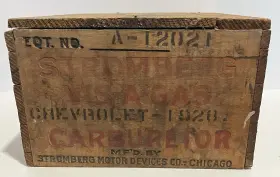 Stromberg A-12021 Vis-a-gas Carburetor Chevrolet 1928 Wood Crate Box Rat Rod