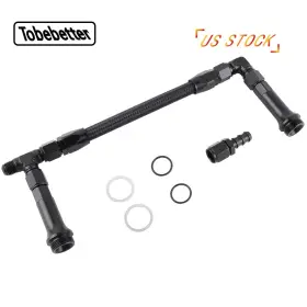 Tobebetter Fuh018-bk An6 Braided Dual Feed Carb Fuel Line Double Pump For 4150 Holley Carburetor New